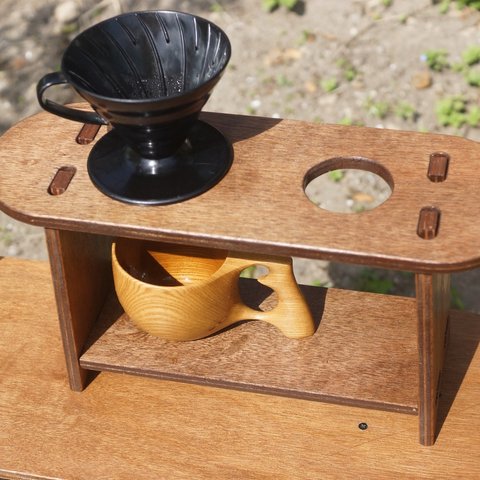 [コーヒー×キャンプ]　組立式ドリップスタンドテーブル