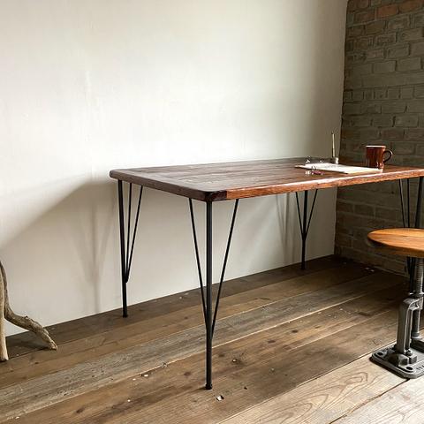 数量限定　MDT-150　ワークデスク　古材　カフェテーブル　テーブル　ダイニングテーブル　作業台　デスク　鉄脚