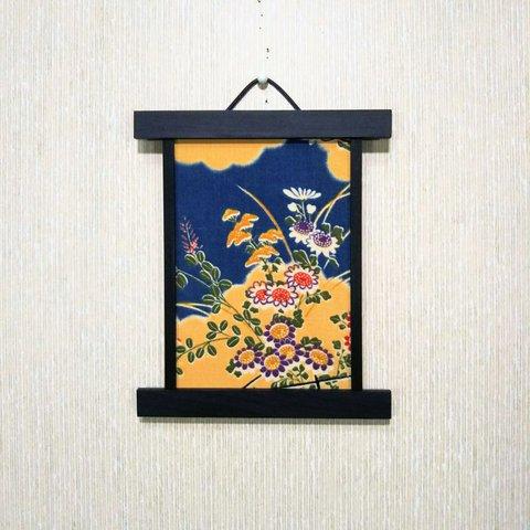 壁掛け　和風 かべ飾り　古布・小花　NO.35