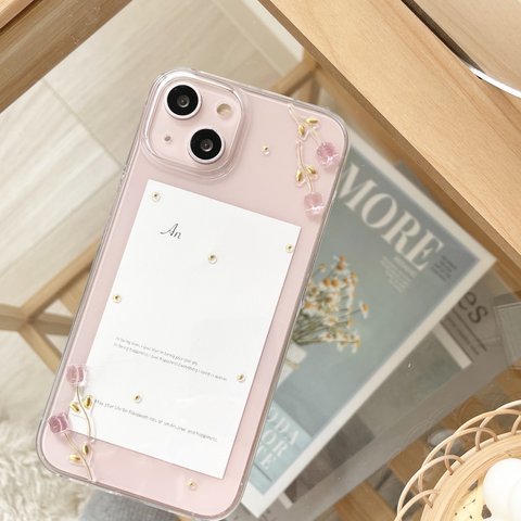 ドットチューリップのiPhoneケース(pink)