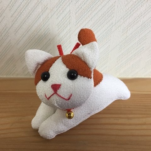 ちりめん和ぬいぐるみクリップ・ねこ