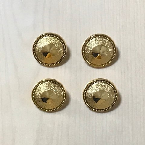 ●15㎜● GOLD ROUND BUTTON CABOCHONS PARTS