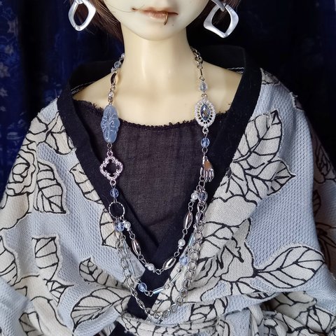 ■ ロングネックレス Ice Blue ■ SDGr Boy～70㎝ Boyドールサイズ