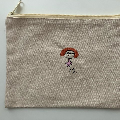 【No.002】らくがき刺繍ポーチ