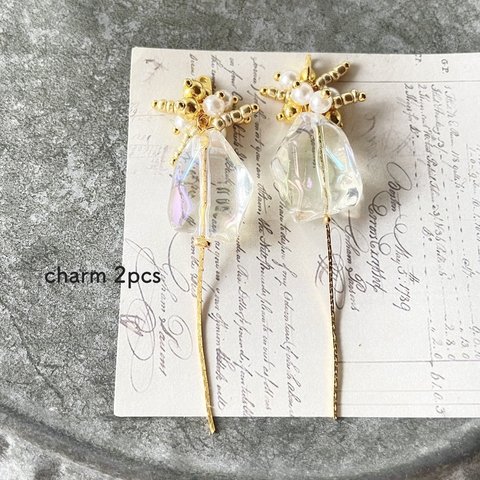 2pcs★ charm・clear rock（チェーンチャーム）