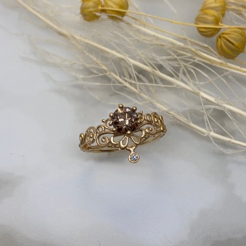 K18YG FANCY BROWN DIAMOND RING #12