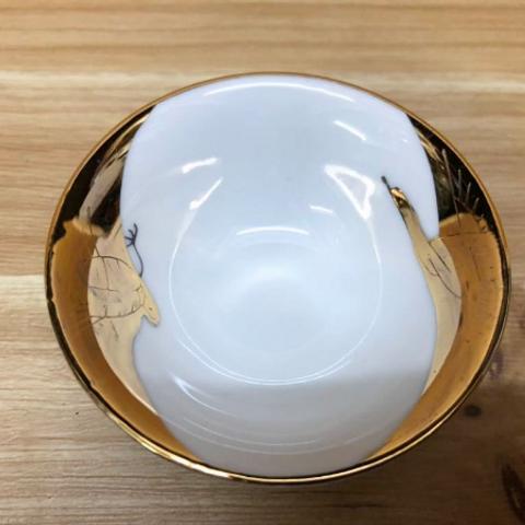 【新品】美濃焼製 金鶴亀盃 20個セット 1個のサイズ/口径/約6.5cm×高さ/約2.7cm