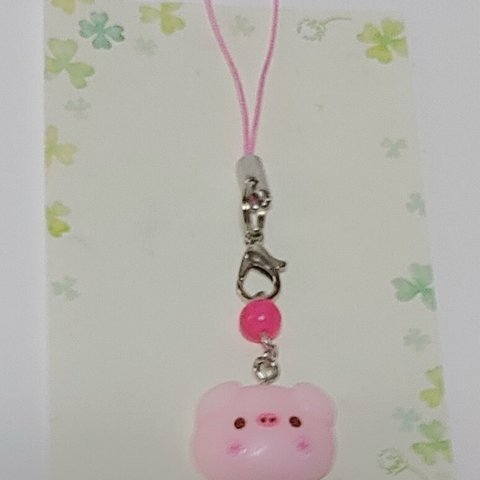 【ハンドメイド】豚ちゃん キーホルダー