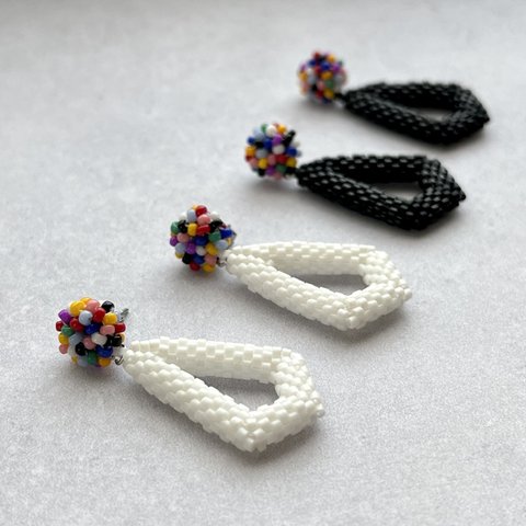 【選べる2色】Rainbow Hoop pierced earrings 