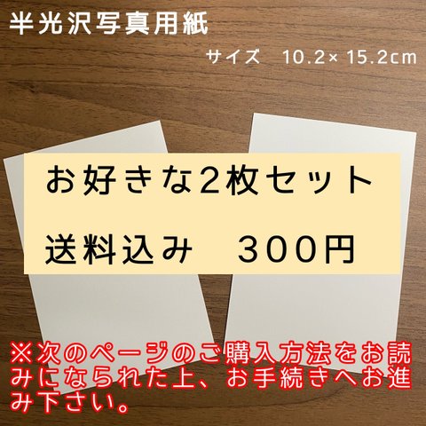 【半光沢写真用紙】お好きな2枚セット　☆送料無料☆