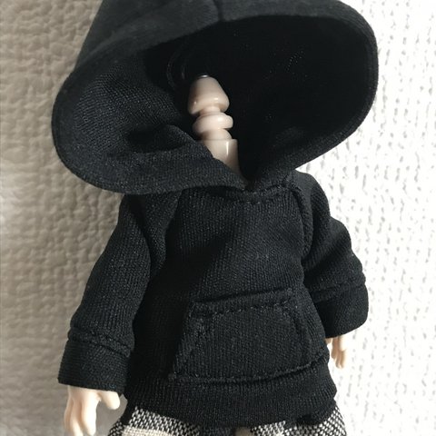 オビツ11 シンプルなパーカー black