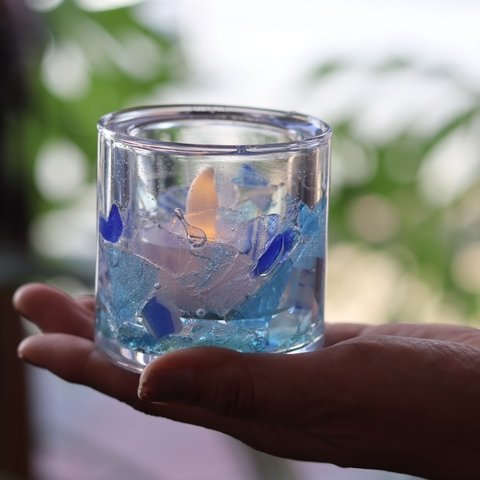 琉球ガラスキャンドルホルダー　海