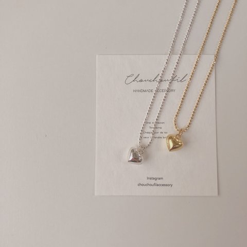 petit heart necklace(silver925)