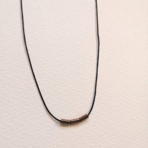 stone necklaceヘマタイト(ブロンズ)3粒