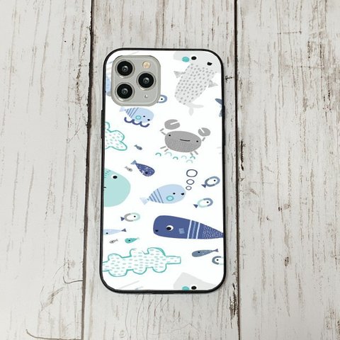 スマホケース30 期間限定 iphoneケース 強化ガラス おしゃれ 北欧 魚　おさかな　アイフォン　リバティ　かわいい　絵画 iface