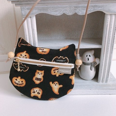 再販🎃≪受注制作≫ねこポシェ　ハロウィン　