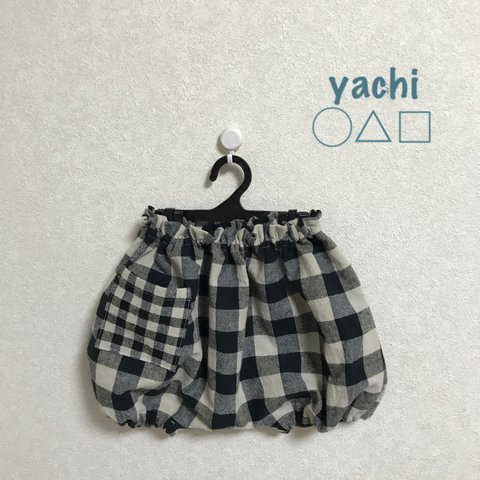 人気❤️ハーフリネン Checkのballoon pants