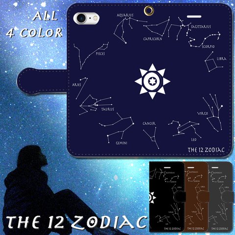 iPhone/Android　The 12 Zodiac(黄道十二星座)　手帳スマホカバー