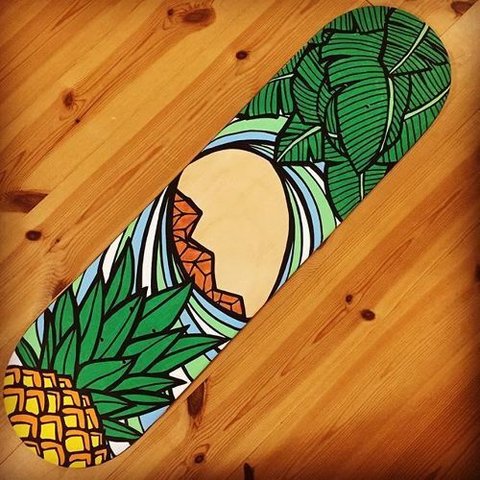 Skate Board Paint(Pineapple)