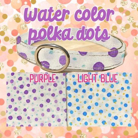 45000	watercolor polka dots＊迷子札付＊フルオーダーの軽い首輪