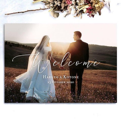 ウェルカムボード 結婚式 写真入りポスターパネル印刷　#09