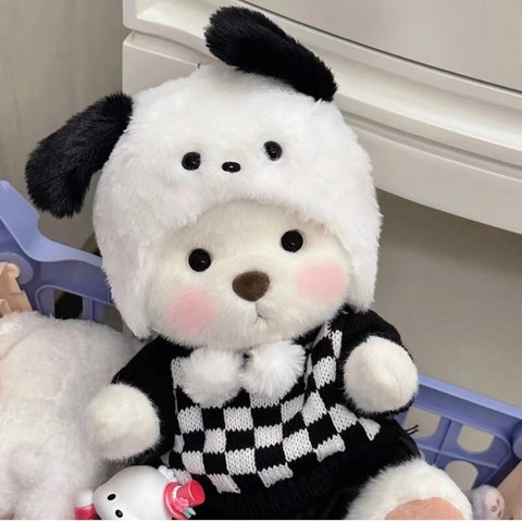 レナ・ベア 服 30cm sサイズ共通 コスチューム 犬セーター フード 秋冬  ぬいぐるみ服 着せ替え服