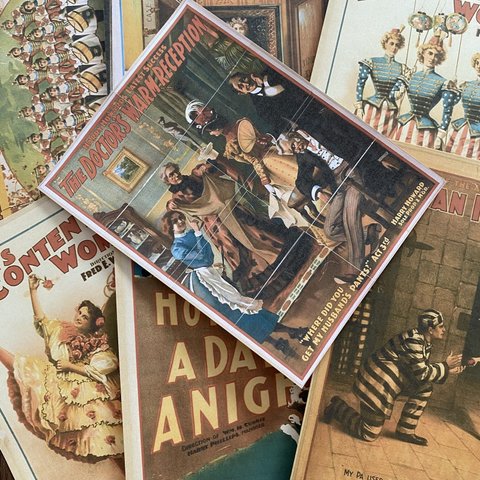 【紙もの素材】　100年以上前のポスター　コラージュ素材　ジャンクジャーナル　アンティーク　デザインペーパー　ペーパークラフト　ラッピング　おすそ分け