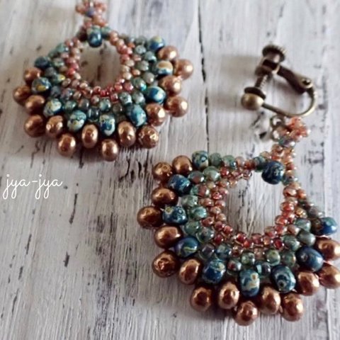 Baroque coating beads ＊ イヤリング/ピアス