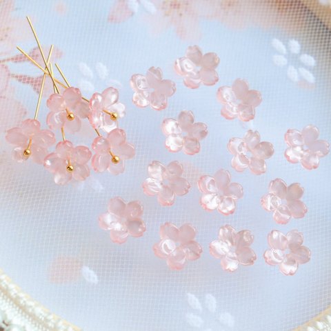 新作★10mm 桜のアセテートパーツ　シェルピンク