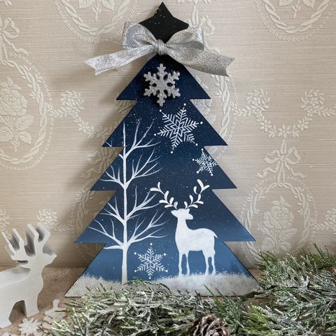 おしゃれな クリスマス ツリー オブジェ【北欧 の 森】【xmas】 壁掛けタイプ