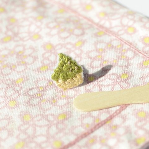 抹茶ソフトの刺繍ワッペン