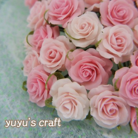 手のひらの薔薇の花束-ピンク-【受注作成】