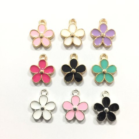 3個 お花 フラワー モチーフ ピアス イヤリング ネックレス ペンダント アクセサリー パーツ