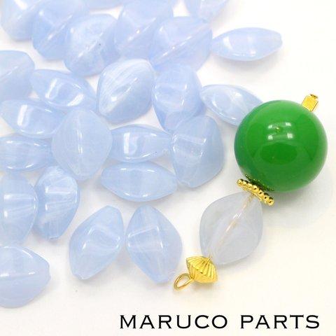 【立体ダイヤ型＊マーブル天然石調＊両穴＊ 20個】【9#水色】ヴィンテージ風◎beads-311-c9-m