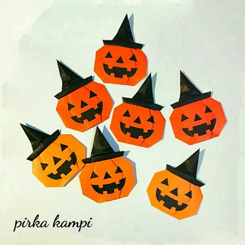  【折り紙】ハロウィン かぼちゃ (帽子付き) **送料無料**