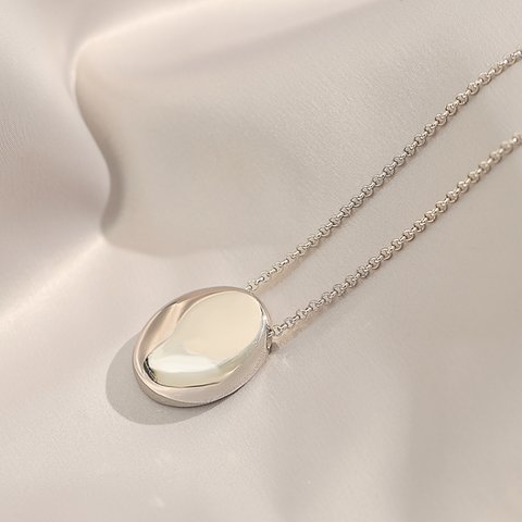 #116　stainless　ボリュームドロップ　ロングネックレス　シルバー　可愛い　おしゃれ　シンプル　小ぶり　レディース　メンズ