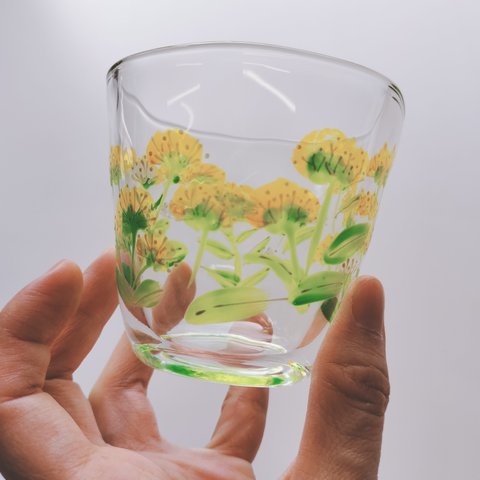 ガラスのフリーカップ 菜の花