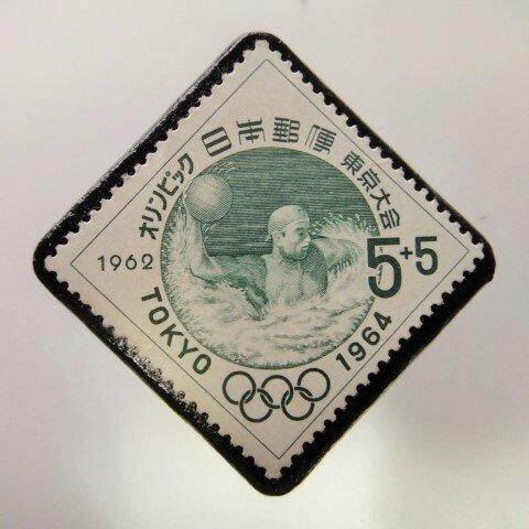日本　東京オリンピック切手ブローチ 3716