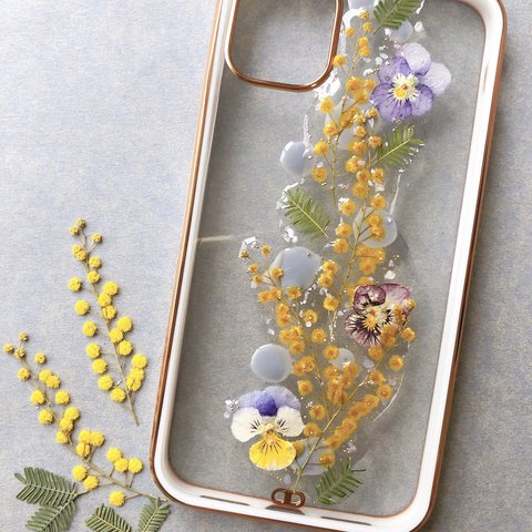 《iPhone11ケース》mimosa iPhone cover ∗︎*ﾟ iPhone11 ホワイトフレーム