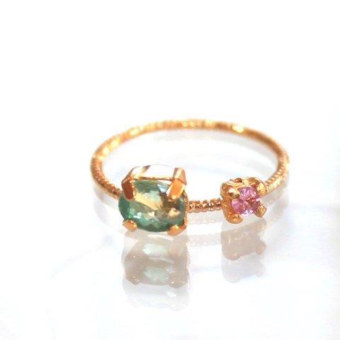 - early summer - Paraiba Tourmaline & Pink Sapphire Ring