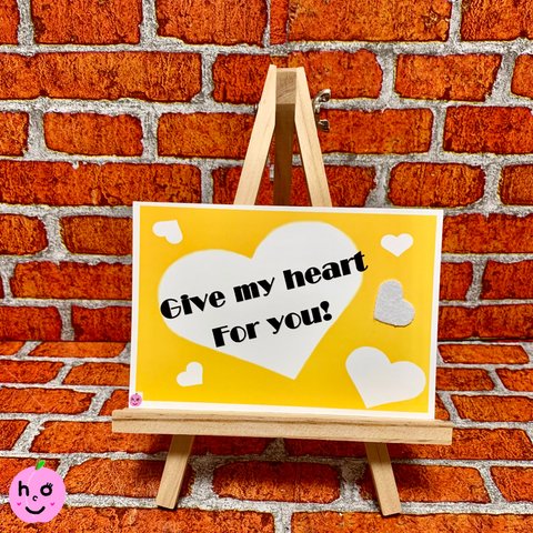 💙ホワイトデーカード「Give my heart for you.」　