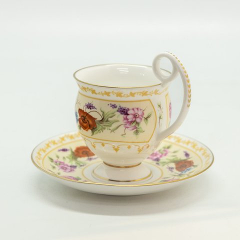 【ROYAL WORCESTER ロイヤルウースター /Cabinet Flowers キャビネットフワラーズ】コーヒーカップ&ソーサー　2000019211716