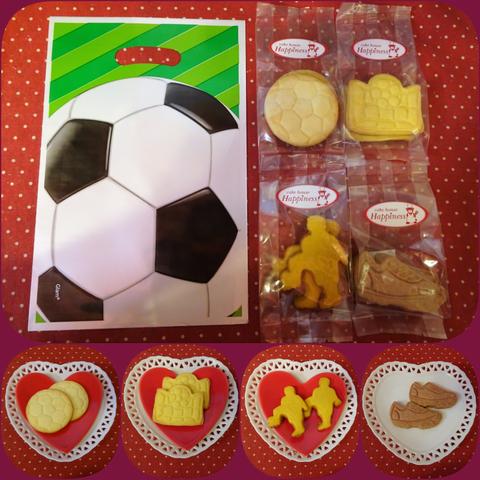 サッカーボールプリントギフトバッグにクッキー4種類詰め合わせーB(*^^)♪