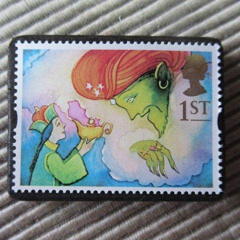 イギリス　童話切手ブローチ3995