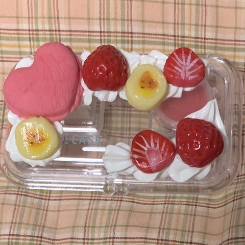 フルーツ＆マカロンの印鑑ケース（大）