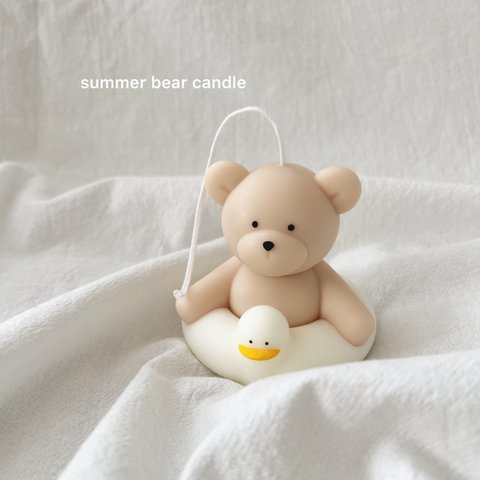 summer bear candle￤うきわクマキャンドル
