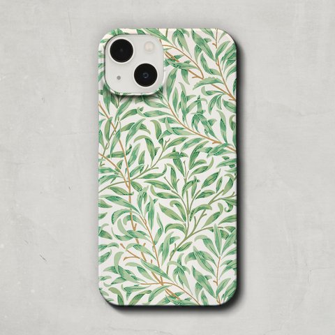スマホケース / ウィリアム・モリス「柳の枝」 iPhone 全機種対応 iPhone14 Pro Plus SE ウィリアム モリス テキスタイル ウィロー 植物 柄 模様 パターン 北欧 レトロ