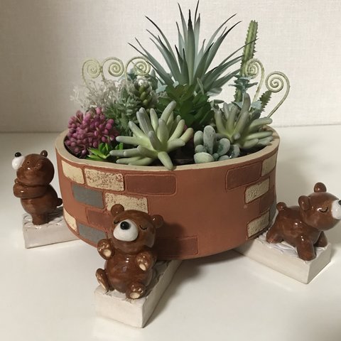 ポットフット　ポットフィート　植木鉢やコンテナを置く足台　かわいいくまさん　母の日