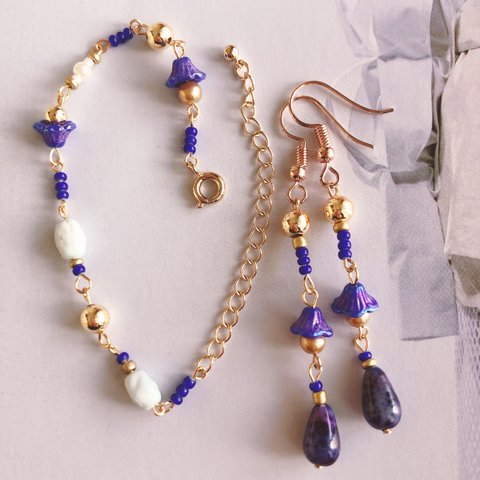 【再販】Bracelet&Earrings 02/NAVY BLUE