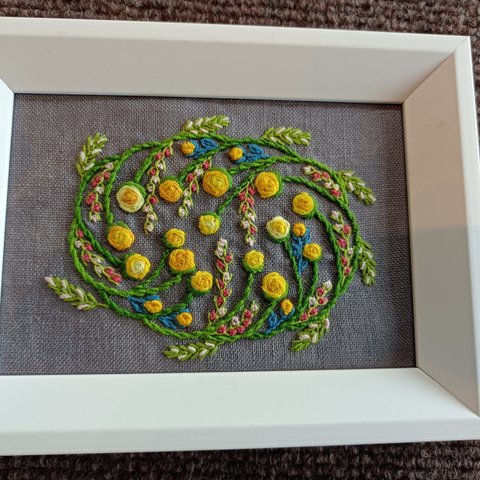 フランス刺繍　ミニ額　雑貨　小物